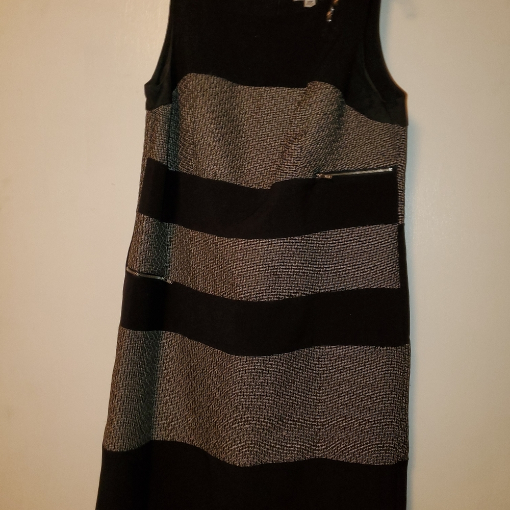Black and Taupe Sheath Dress